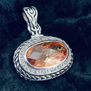 Stunning Gold Topaz and Silver Pendant